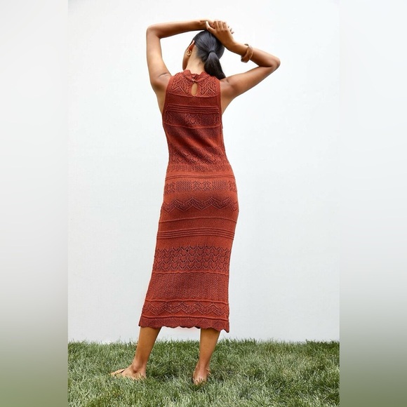 Anthropologie Crochet Knit Midi Dress XS - Picture 4 of 9